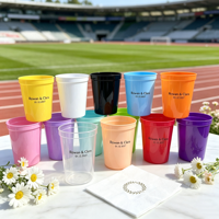 Mini-gobelet isotherme bleu pour Michelada 16oz, réutilisable, en plastique, pour boissons personnelles, stade, sport, avec serviettes et couvercles Coozies