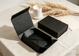 Eco-Friendly High-End Matte Black Foldable <b>Magnetic</b> <b>Gift</b> <b>Box</b> Four-Color Printed Design Made Thick Rigid Cardboard Integrated - Product Image 3