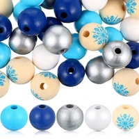 Perles en bois pour décor de noël, pièces, bricolage, boules rondes de liège, colorées, en vrac
