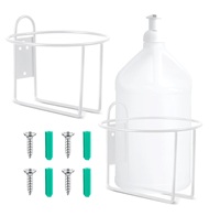 Support de rangement mural pour bocaux d'un gallon Cadre en acier robuste et support Bouteille ronde Désinfectant pour les mains, savon, détergent