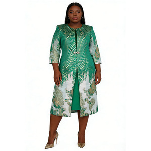 Vestido de Iglesia Africano para Mujer con Cuello Redondo, Última Moda 2024 - Product Image 1