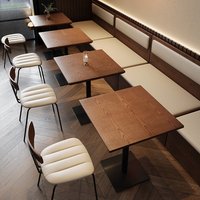 Ensemble de table et de chaises de restaurant en bois massif, style industriel rétro, personnalisable, pour usage commercial
