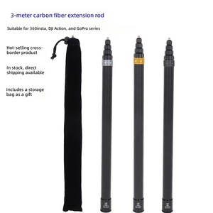 Perche à <span class=keywords><strong>selfie</strong></span> réglable de 3 m/118 pouces, invisible, en fibre de carbone, pour accessoires d'<span class=keywords><strong>action</strong></span> Insta360 X3 ONE X2 - Product Image 1
