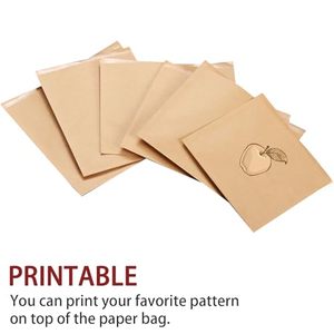 100 Gói Túi phẳng, giấy sáp cấp thực phẩm túi giấy màu nâu, Túi giấy không thấm mỡ cho bánh quy, xử lý, đồ ăn nhẹ, bánh mì - Product Image 6