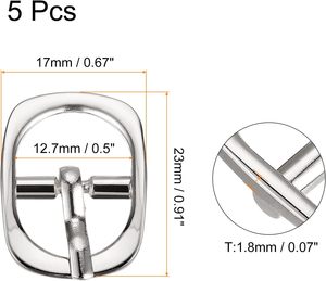Boucles de ceinture en métal à un seul prong, à barre centrale ovale, pour artisanat du cuir - Product Image 2