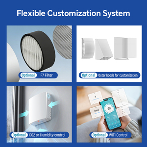 Ventilador de Recuperación de Calor de Bajo Ruido con Filtro F7 Opcional y Control Inalámbrico, Sistema de Recuperación de Aire para Uso <span class=keywords><strong>en</strong></span> Sótanos y Oficinas - Product Image 4