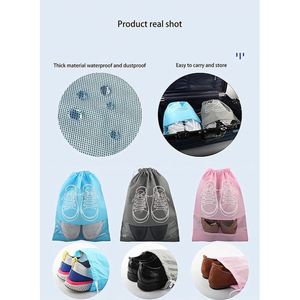 Custom Portable Daily Home <b>Storage</b> Drawstring Dustproof Transparent Window <b>Shoe</b> Bag - Product Image 2