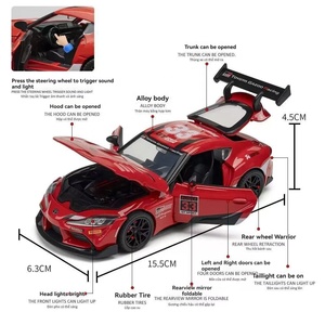 Modelo de <span class=keywords><strong>Auto</strong></span> a Escala 1:32, Réplica de Metal Fundido a Presión, <span class=keywords><strong>Supra</strong></span> GT4, Puertas Abatibles, Coleccionable, Decorativo, Juguete - Product Image 3