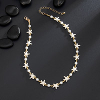 Chaîne de clavicule perlée style bohème avec étoile de mer pour hommes, colliers et bijoux de style hip-hop