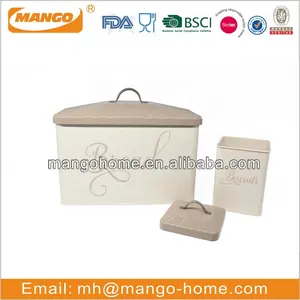 Kitchen Set Of 5 Tea Sugar Coffee Storage Metal Box Bread Bin With Lid