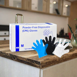 Guantes de Plástico Desechables para Cocina, Resistentes al Agua, Blancos y Azules, 100 Unidades, Guantes Negros de CPE Personalizados para Limpieza - Product Image 3