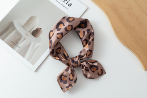 100% Mulberry <b>Silk</b> Leopard Print Luxury Silky Neck <b>Scarf</b> <b>Hair</b> Bandana for Women Spa Travel Accessories - Product Image 4