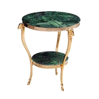 Dalles de marbre d'agate de malachite verte naturelle de luxe pour la décoration intérieure haut de gamme, tables à manger en malachite verte