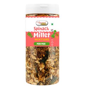 Mélange de millet et de spinache Peri Peri, collation saine et croustillante, mélange épicé indien Namkeen, riche en fibres, prêt à manger, collation nutritive - Product Image 1
