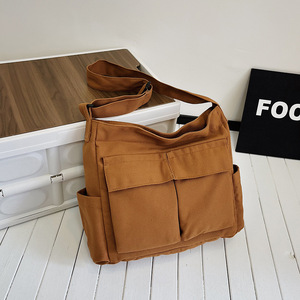 2025 Unisex Canvas Hobo Grossbody-Einkaufstasche mit großer Kapazität und mehreren Taschen für Frauen und Männer - Product Image 2