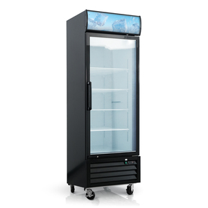 Lemari Pendingin Display Pintu Kaca Tegak 16 Cu.Ft, Merchandiser Pintu Tunggal Komersial, -8~-1 ℉ Pencahayaan LED, Bersertifikasi ETL untuk Ritel - Product Image 1