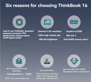Portátil Thinkbook 16+ Ultra9-285H de 16 Pulgadas, 32 GB de RAM, Unidad de Estado Sólido de 1 TB, Tarjeta Gráfica RTX5060, Portátil <span class=keywords><strong>para</strong></span> Juegos y <span class=keywords><strong>Diseño</strong></span> Gráfico - Product Image 6