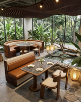 Vente directe usine : Banquette de restaurant occidental, Banquette murale pour restaurant, Banquette de café, Ensemble table et chaises