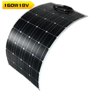 Proveedor chino al por mayor barato 160W 18V Sistema de paneles solares de silicio monocristalino Panel de energía solar semiflexible