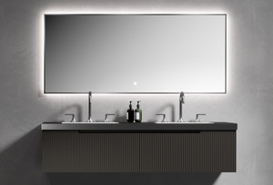 VAMA-Tocador de baño con doble lavabo montado en la pared, diseño moderno personalizado, función impermeable para hoteles - Product Image 2