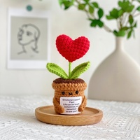 Hadiah Rajutan Tangan Positif Berbentuk Hati Mawar Bunga Matahari Tanaman Pot Boneka Hadiah Ulang Tahun untuk Ibu Saudari Bunga Rajutan 2026