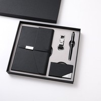 Ensemble cadeau de carnet A5 avec stylo, porte-clés et porte-cartes de visite, logo personnalisé, cadeau d'entreprise pour le bureau