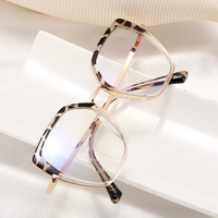 Partagas Fashion TR90 Lunettes de forme polygonale anti-lumière bleue Lunettes à monture optique Lunettes pour femmes Dames