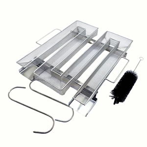 Plateau de fumage BBQ en acier inoxydable 304, maille soudée tissée, logo personnalisé OEM, forme M, pour barbecue au gaz ou au charbon, outil professionnel d'extérieur - Product Image 1
