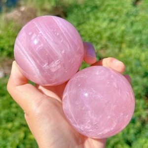 Wholesale High Quality Eco-Friendly Polished Rose Quartz Sphere Natural <b>Crystal</b> Blue Calcite Flower Agate <b>Ball</b> Letterpress - Product Image 4