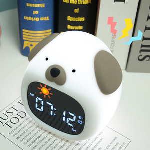 Silicone RGB bầu không khí ánh sáng ban đêm Đèn chức năng báo lại + máy hỗ trợ giấc ngủ cạnh giường ngủ kỹ thuật số Đồng hồ báo thức với loa - Product Image 3