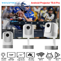 Projecteur portable intelligent WESOPRO TS8 Pro 4K avec cardan de levage dissimulé, LED, correction automatique de la distorsion trapézoïdale, Android 13, Home Cinéma, Wifi6 5.0