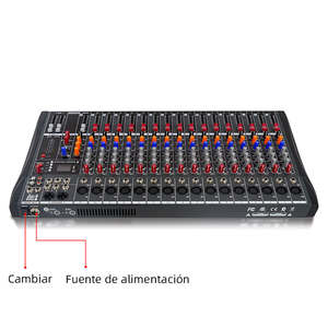 มิกเซอร์<span class=keywords><strong>เสียง</strong></span>ระดับมืออาชีพสำหรับสตูดิโอ ดีไซน์ใหม่ 1Moq อุปกรณ์ดนตรี มิกเซอร์ดีเจ 16 แชนแนล พร้อมไมโครโฟนเสริม เอฟเฟค<span class=keywords><strong>เสียง</strong></span>ก้อง - Product Image 6
