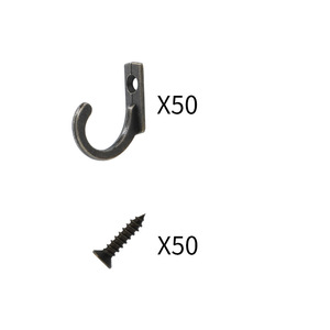 Mini crochets muraux Platinum Link en alliage de zinc, à trou unique, 50 pièces avec vis pour rangement dans les tiroirs - Product Image 1