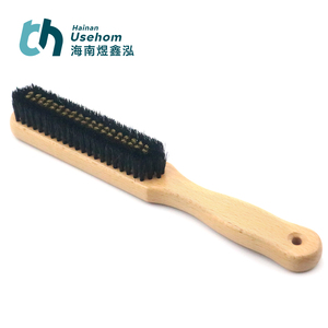 Fedora Hat Brush Lint Remover Duster Brosses pour chapeaux en <span class=keywords><strong>feutre</strong></span> Crin de cheval (<span class=keywords><strong>noir</strong></span>) Brosse en bois - Product Image 5