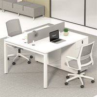 Bureau exécutif en métal blanc Bureau Mobilier de bureau Postes de travail Bureau avec prise et étagère Cloisons Table de bureau