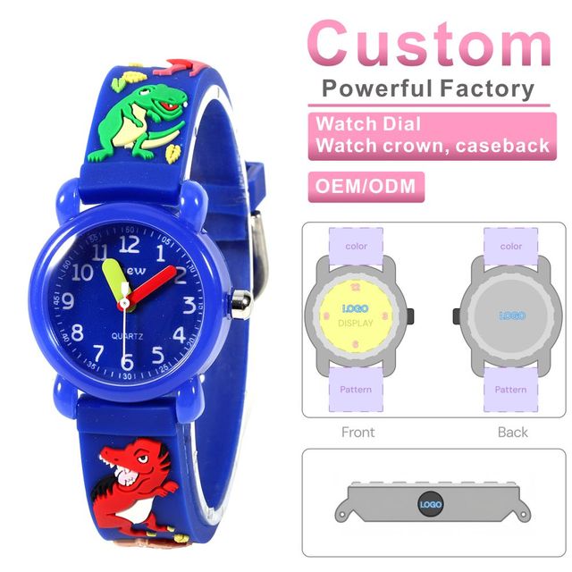 OEM Cartoon Space Pattern Quartz Waterproof Watch for Kids Boys Girls 16mm Band Width 10mm PC Case 3-Year Battery