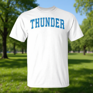 Camiseta azul Thunder, diseño retro clásico, unisex, talla mediana para adultos - Product Image 3
