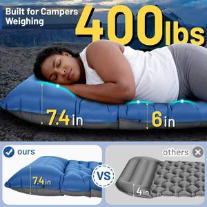 Colchón de Aire Inflable Ligero para Acampar OEM, Colchoneta para Dormir para <span class=keywords><strong>2</strong></span> Personas, Cama Portátil para Exteriores, Colchoneta Impermeable para Senderismo, Ergonómica - Product Image 3