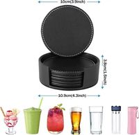 Set mit 6 Tischs ets aus PU-Leder für Esstisch becher Holz untersetzer Getränk für Wohnkultur Küchen untersetzer