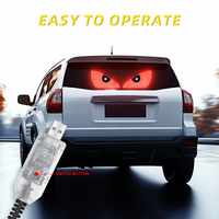 Panneau Diable Yeux Lumière Clignotant LED Décoration Lumière LED Feux de Signalisation Voiture Pare-Brise Lueur Flexible LED pour Voiture Pare-Brise USB