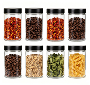 Juego de Recipientes de Vidrio para Almacenamiento de Alimentos <span class=keywords><strong>con</strong></span> Tapas Herméticas de Rosca, Recipientes Apilables para Cocina y Despensa - Product Image 6