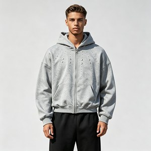 Sweats à capuche pour hommes en gros, personnalisés, de haute qualité, épais, oversize, effet délavé soleil, délavé à l'acide, style pull-over - Product Image 3