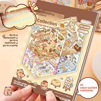 Livre de collection d'autocollants 3D style japonais, scènes miniatures de maisons, autocollants éducatifs DIY pour enfants, pour journalisation