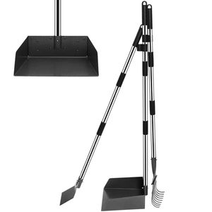 Set di vassoi e rastrelli per cacca di cane confezione da 3 <span class=keywords><strong>Scooper</strong></span> per cani in metallo con manici sezionali regolabili lunghi pala per la pulizia del cane - Product Image 1