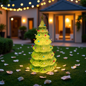 Décorations de Noël en forme d'arbres moulés par soufflage, arbres de Noël décoratifs en PP - Product Image 5