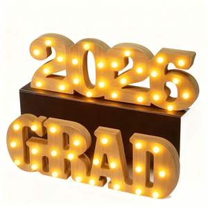 Adorno de Escritorio de Madera con Luces LED para la Temporada de Graduación 2026, Decoración de Fiesta con Batería de Larga Duración, Éxito de Ventas para Comercio Transfronterizo - Product Image 5
