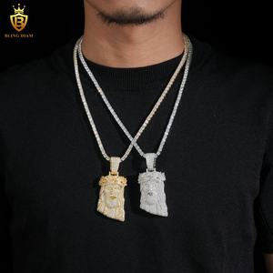 Liontin Yesus Moissanite baru liontin gaya Hip Hop 925 liontin perak Moissanite Ice Out perhiasan penguji berlian dengan GRA - Product Image 6