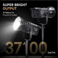 Projecteur vidéo LED COB bicolore FD-300X 300W, contrôle par application, CRI élevé Ra97, 2700K-6500K réglable, gradation 0-100%, écran LCD, aluminium