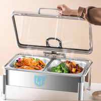 Réchauds électriques de luxe puissants pour buffet, service traiteur, chauffe-plats rectangulaires en acier inoxydable pour hôtels et mariages