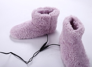 Chaussures en peluche chauffantes USB pour hommes et femmes, pantoufles chauffantes électriques, bottes chauffantes - Product Image 2